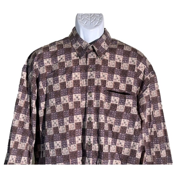 L'uomo by Enro Men's Long Sleeve Button Down Checker Shirt XL - Picture 2 of 5